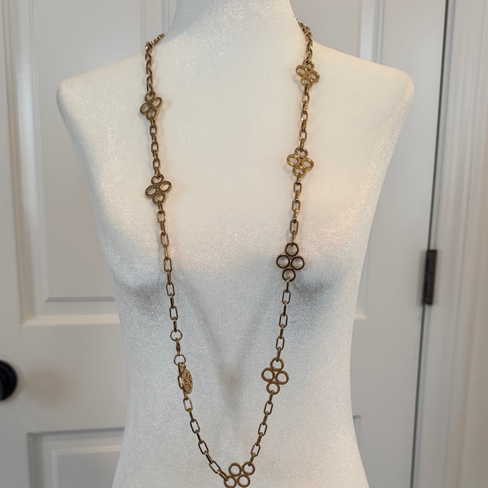 Tory Burch Gold Clover Necklace